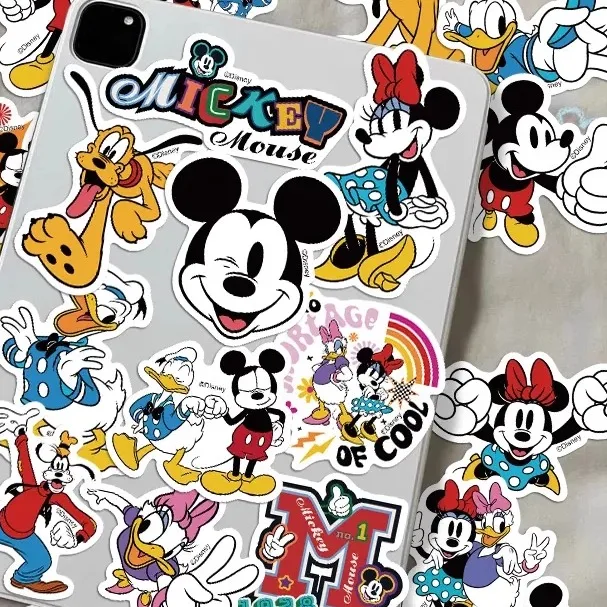 ディズニーのクラシックアニメーションミニーミッキーかわいい漫画のパターン、冷蔵庫、タブレットギター携帯電話 DIY 防水ステッカー