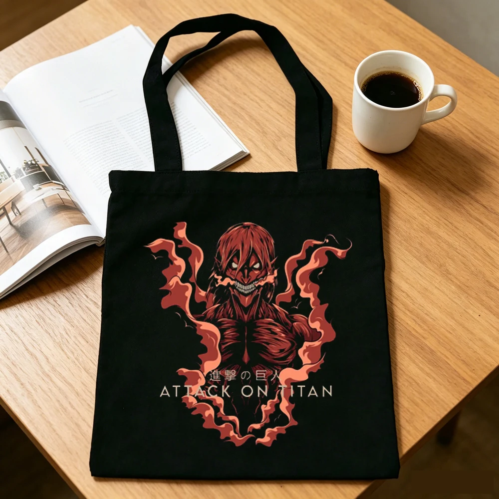 Attack on Titan Tragetasche, personalisierbare Einkaufstasche, wiederverwendbare Einkaufstasche für Damen – Detail 10