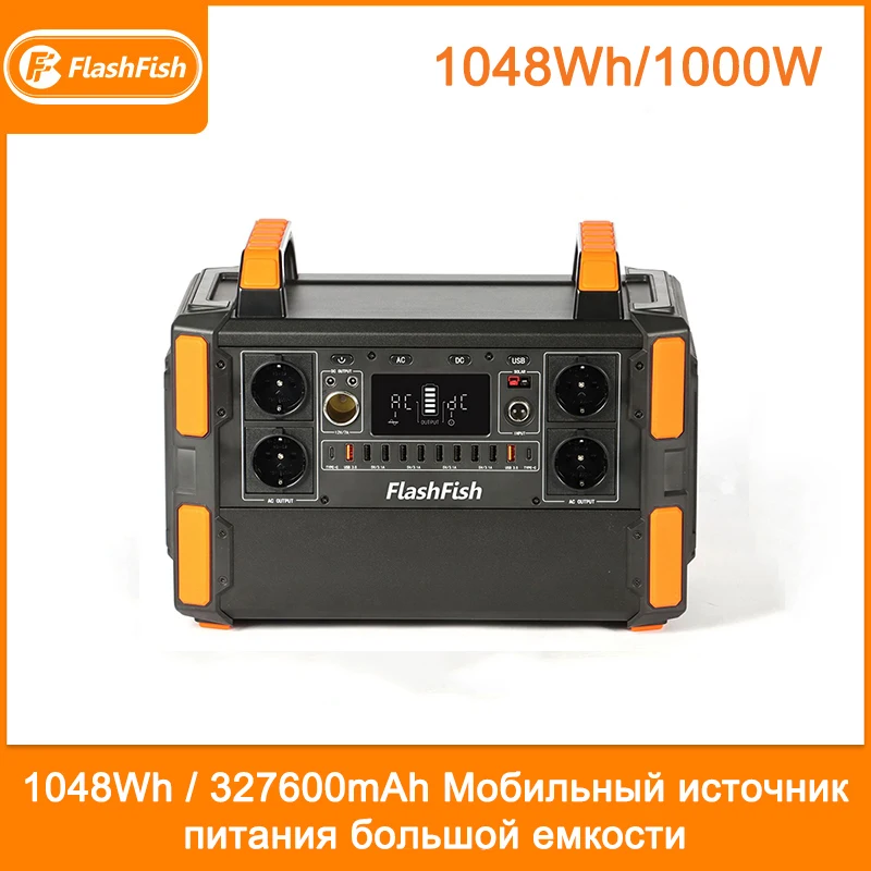 

Flashfish 1048wh/327600mAh external mobile power supply 1000W portable power bank 220V battery