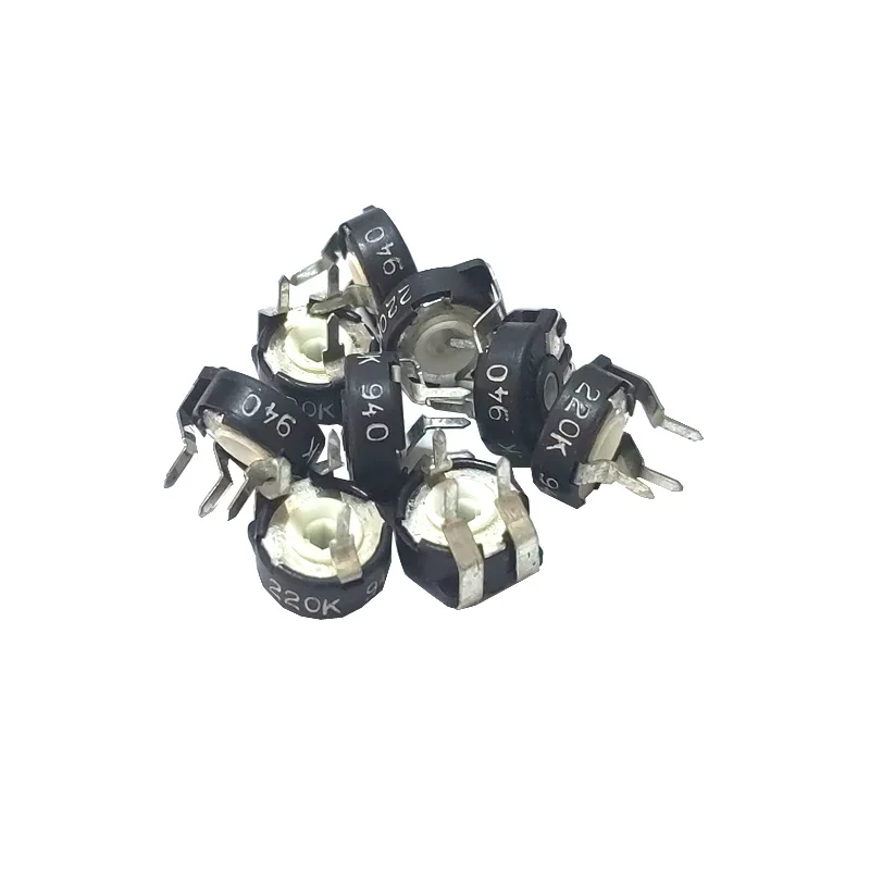 10pcs original for Spain PIHER MEGGITT Adjustable Resistance PT10 lap potentiometer 220K horizontal hexagonal hole