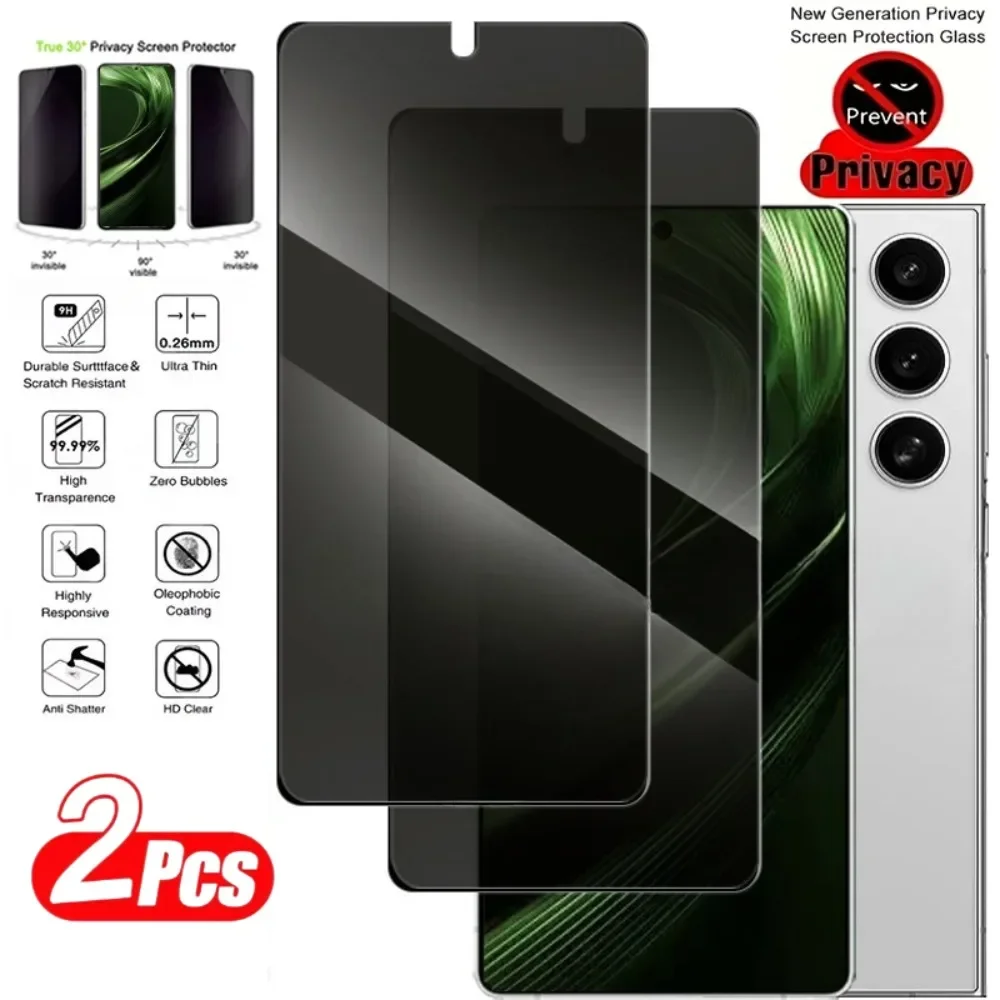 2 Stück Anti-Spion-Displayschutzfolien für Samsung Galaxy S24 S25 Ultra S21 S23 Plus S25 Edge S23 S20 FE Anti Peeping gehärtetes Glas