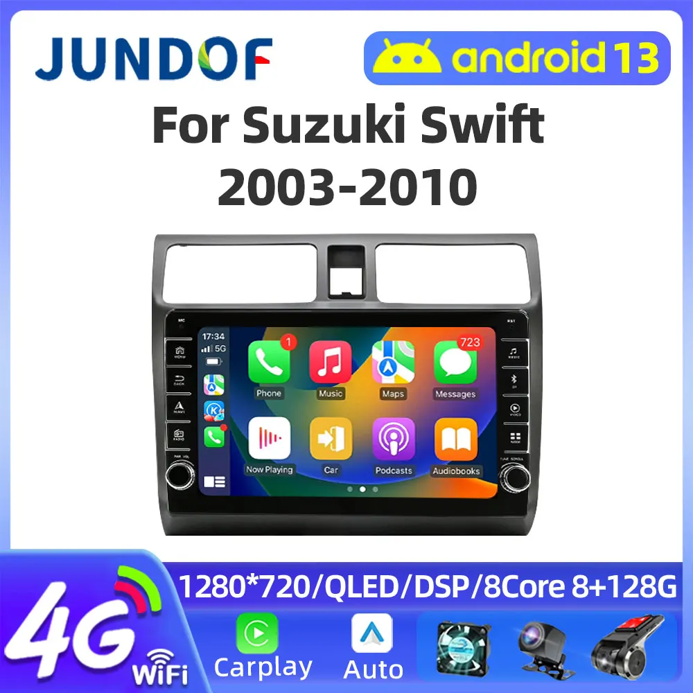 

Jundof Car Radio Multimedia Video Player GPS Navigation For Suzuki Swift 2003-2010 4G Carplay DSP 2din Android 12 Head Unit