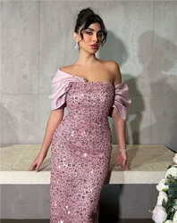 Beaded Off Shoulder Ankle Length Formal Dress Women Elegant Vestido Coctel  Wedding Dress Plus Size Luxury Dress  기모노  فستان