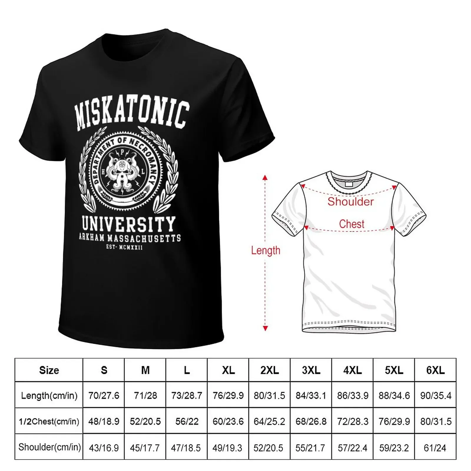 CTHULU AND LOVECRAFT - MISKATONIC UNIVERSITY T-Shirt vintage cute clothes mens t shirt graphic quick-drying tees t shirt for men