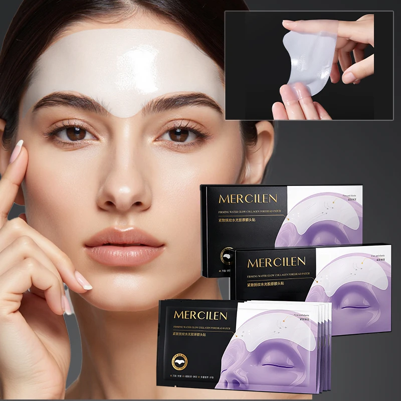 Mercilen Collagen Firming Forehead Patch 10g*5 Pieces, Contains Ginseng, Black Lingzhi, and Cordyceps to Enhance Skin Firmness, Increase Skin Elasticity, and Is Formulated with Hydrating and Moisturizing Ingredients to Lock in Forehead Moisture and Continuously Nourish the Skin.   Makes Skin Delicate and Smooth, and Looks Younger.
