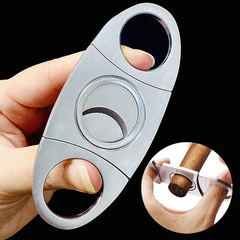 2026 New Stainless Steel Cigar Cutter Metal Classic Cutter Guillotine Cigar Scissors Gift Puncher Cutting Knife Cigar Accessory