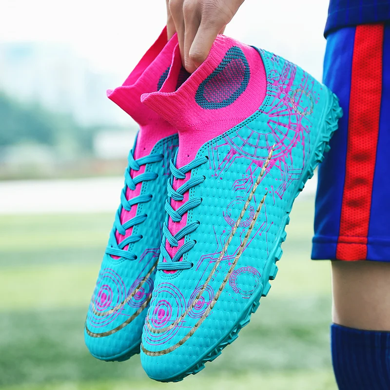 

Quality Soccer Cleats Boots Messi Football Shoes Wholesale Genuine Chuteiras Society Outdoor Futsal Training Matches Sneakers