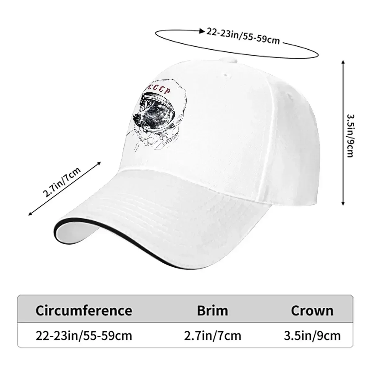 Summer Cap Sun Visor Laika Space Traveler Hip Hop Caps Russian USSR CCCP Cowboy Hat Peaked Hats