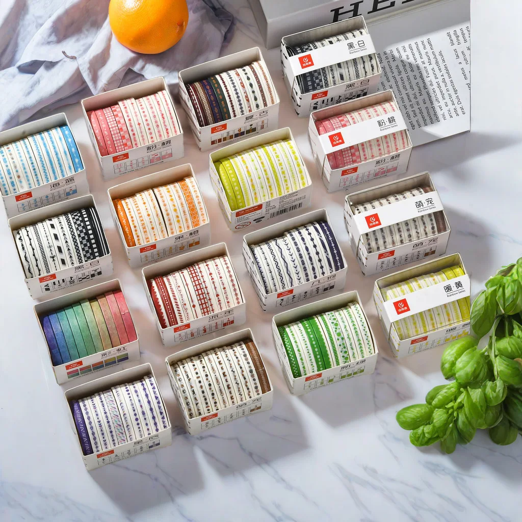 

Набор из 10 рулонов ультратонкой ленты васи (2 мм), радужные цвета, декоративная лента для оформления дневников, планеров, скрапбукинга и DIY-проектов