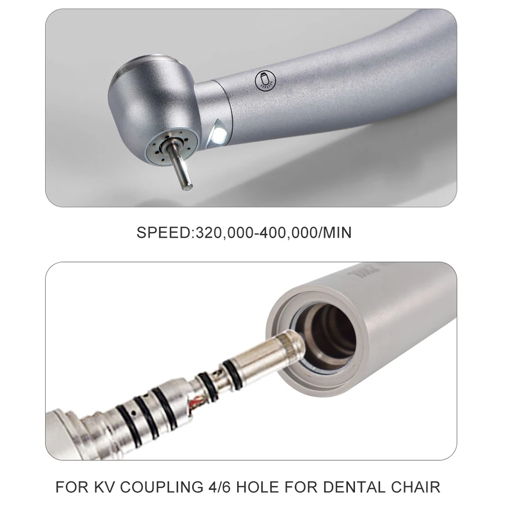 Turbina LED de alta velocidade com rolamento cerâmico, Dental Hand Piece para Kavo Quick Coupling