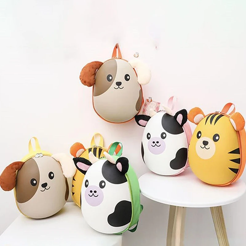 New Cartoon Fashion Kids Backpack Eggshell Bag Super Cute Animal Backpack Kindergarten Schoolbag Male And Female Baby Backpack