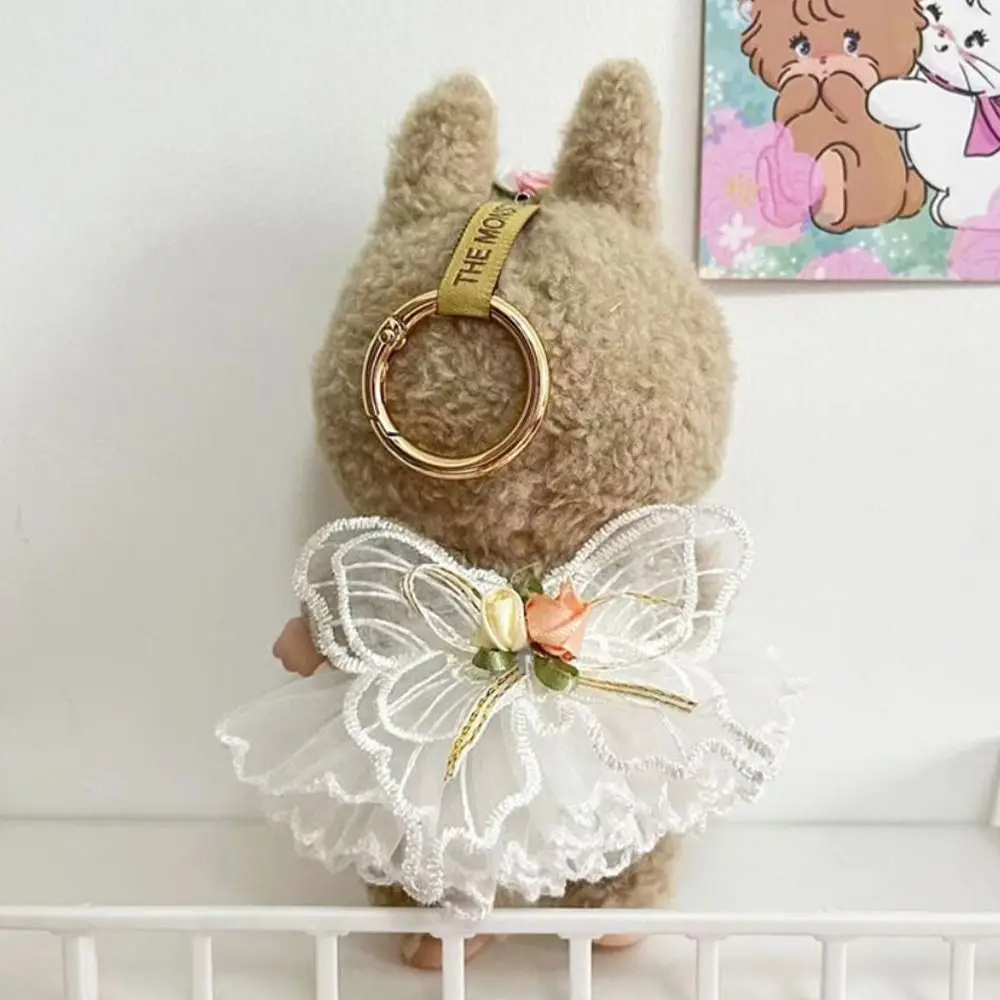 Hartslag Macaron Baby Hanger Kleding Voor 17Cm Labubu Pop Kleding Emaille Gezicht Labuwa Kleding Vervangende Mini Kleding