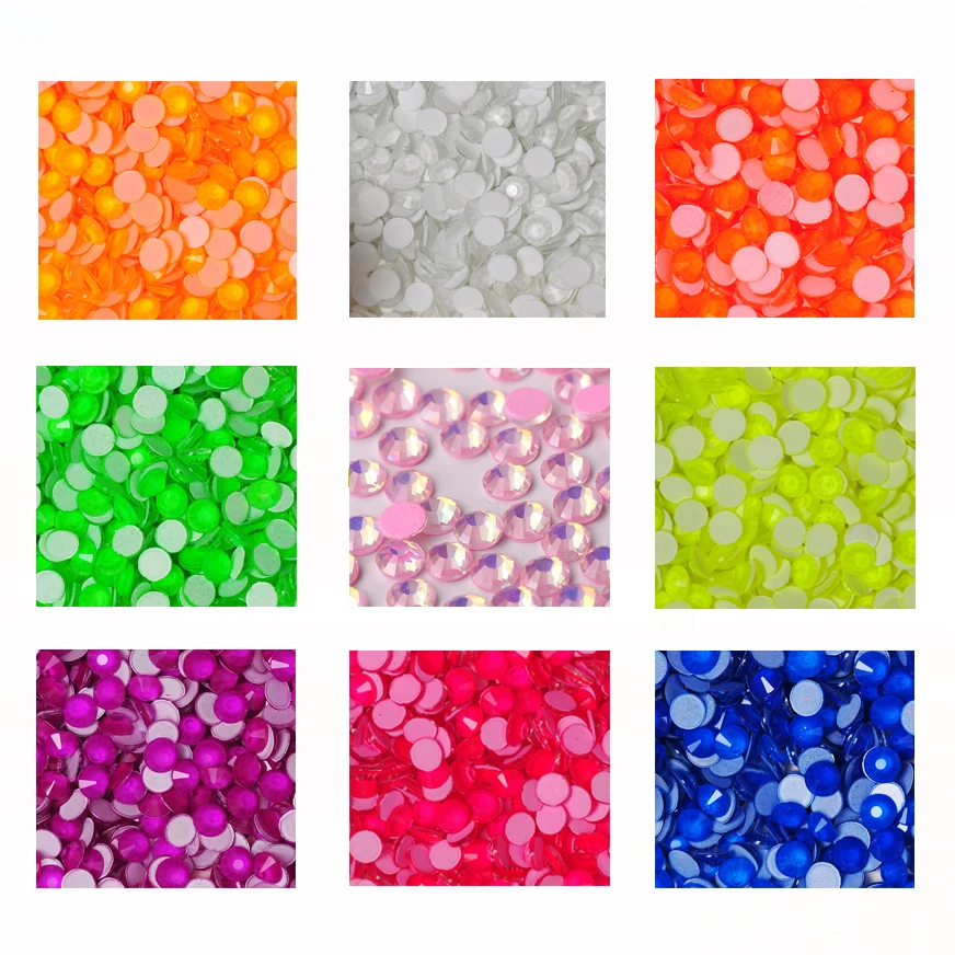 YANRUO 2058 Non Electric Neno Rhinestones Non Hot fix Fluorescent Shiny Crystal For Nails Art Decoarion Crystals