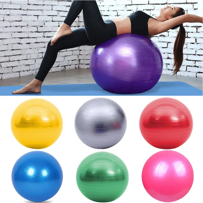 Yoga Ball Exercise Gymnastic Fitness Pilates Ball Balance Exercise Indoor Training Yoga Balls with Anti Slip Stripes 45CM