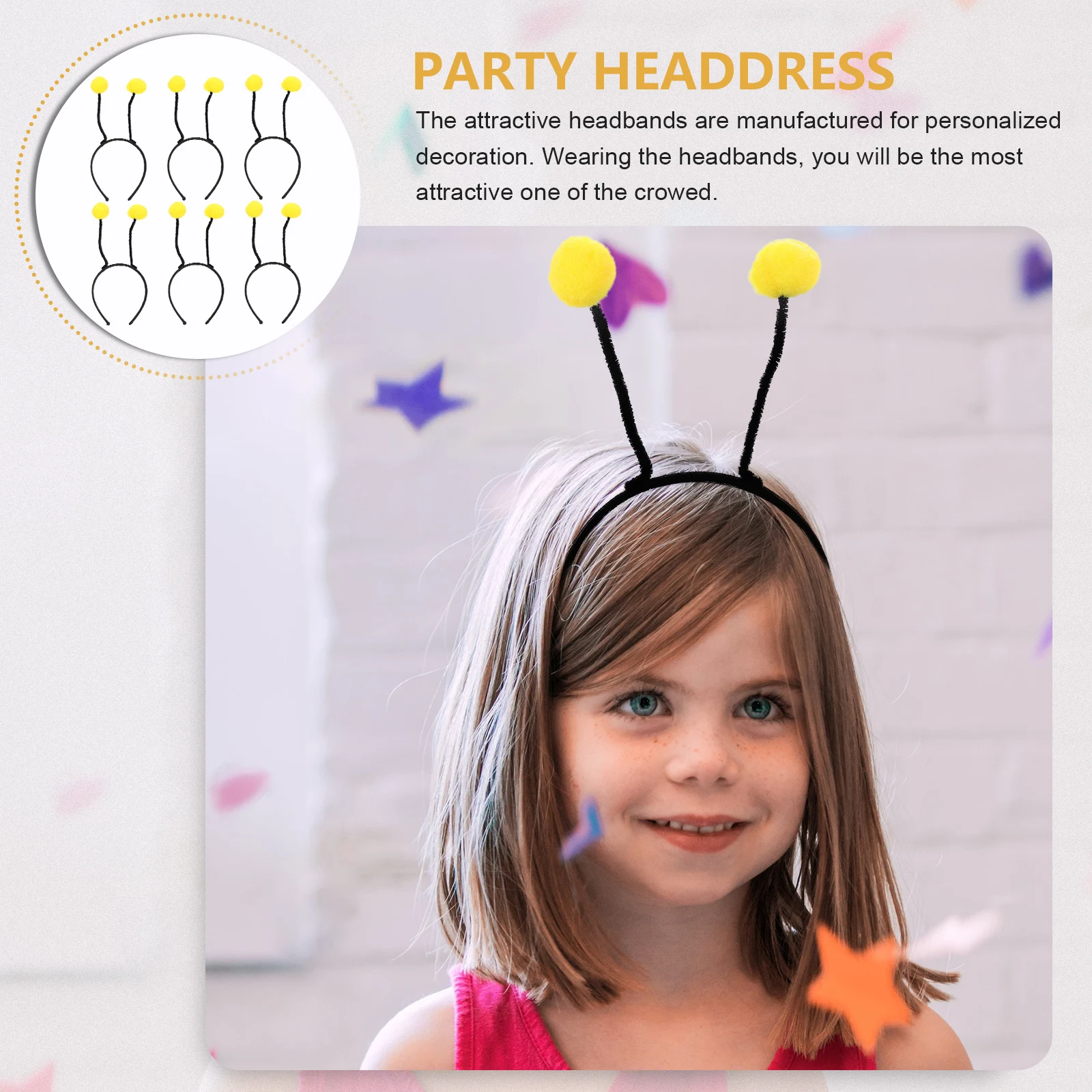 

6 Pcs Ball Headband Kids Hair Accessories Headbands for Girls Cartoon