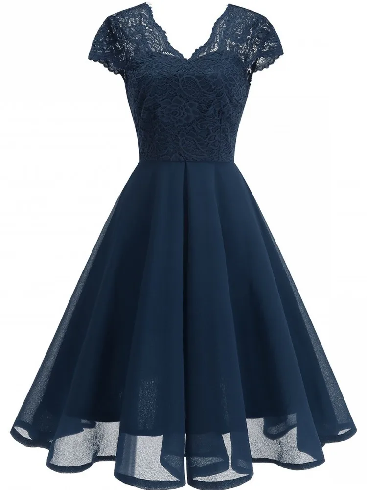 Robe Femme Ete 2024 Rouge mujeres Vintage princesa encaje Floral cóctel escote fiesta Aline Swing vestido Vestidos Elegante