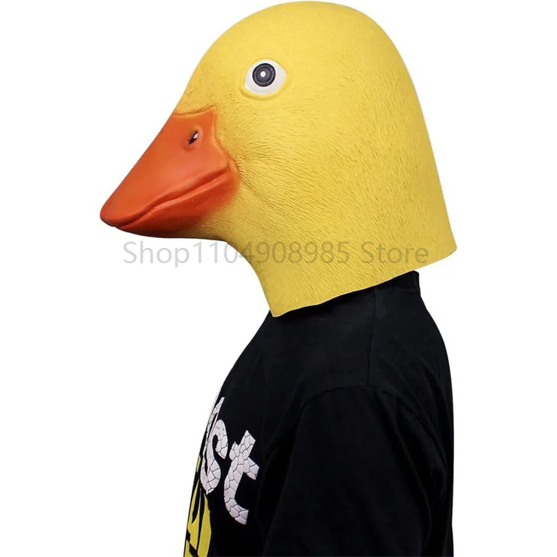 2025 Animal Funny Mask Adult Latex Rubber Full Yellow Duck Mask Costume for Women Men Christmas holiday Party Props