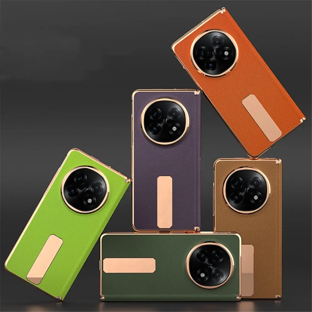 เคสยึดหนังวัวธรรมชาติระดับพรีเมียมสําหรับ OPPO Find N5 บานพับป้องกันคลุมทั้งหมด