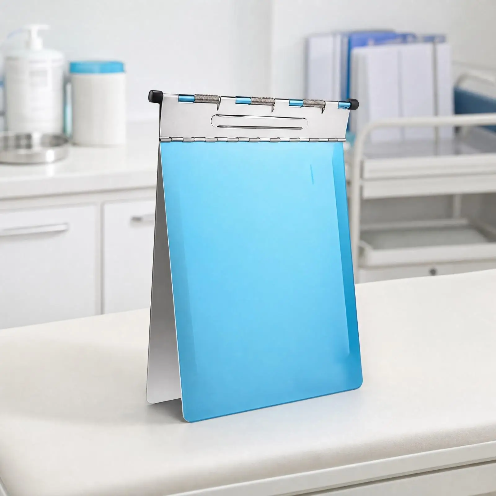 Medical Chart Clipboard Long-Lasting Stainless Steel Clipboard Foldable for Desk