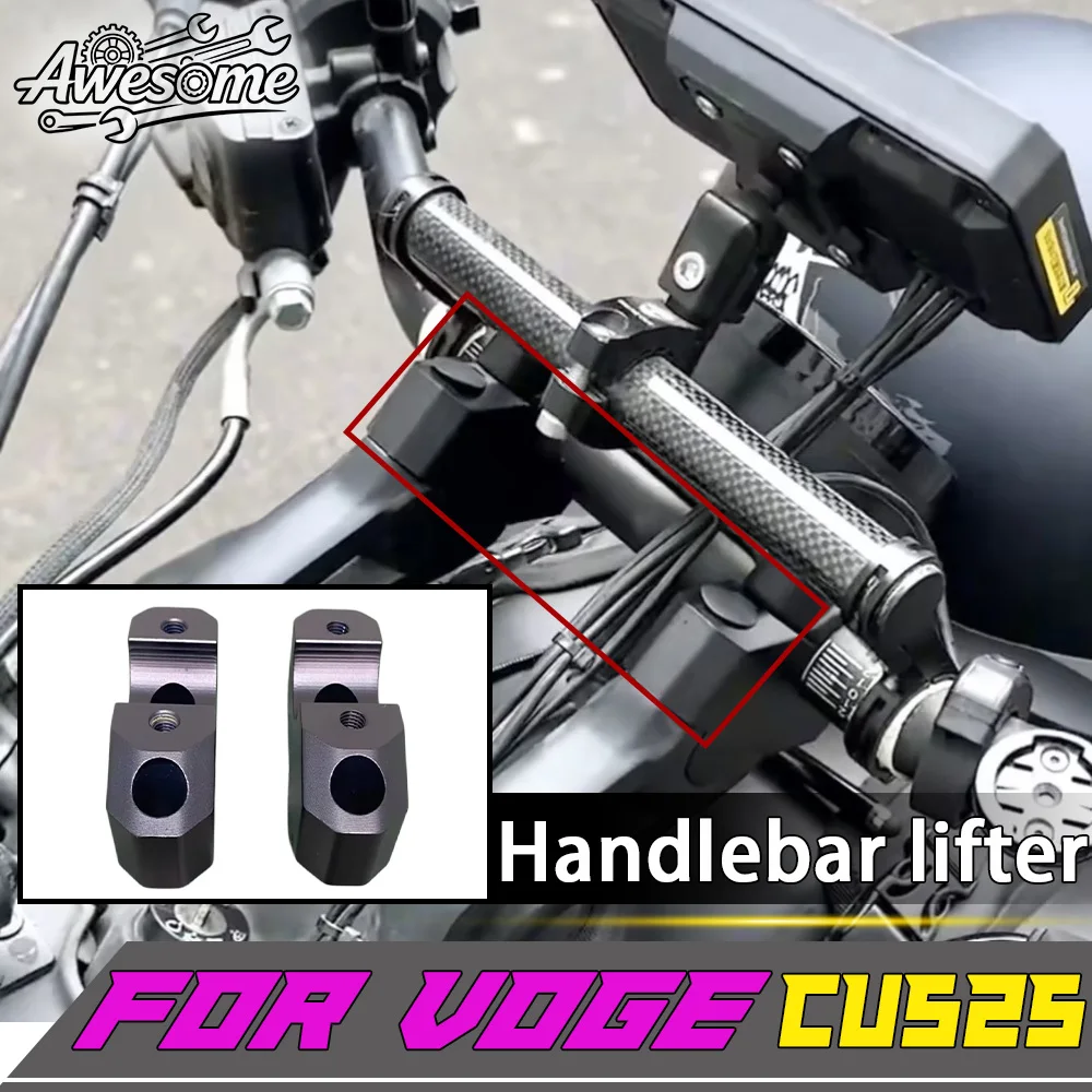 For VOGE CU525 Handlebar Riser Spacer Modified Accessories, Motorcycle Handlebar Heighten And Rear Move Block, Non-destructive D