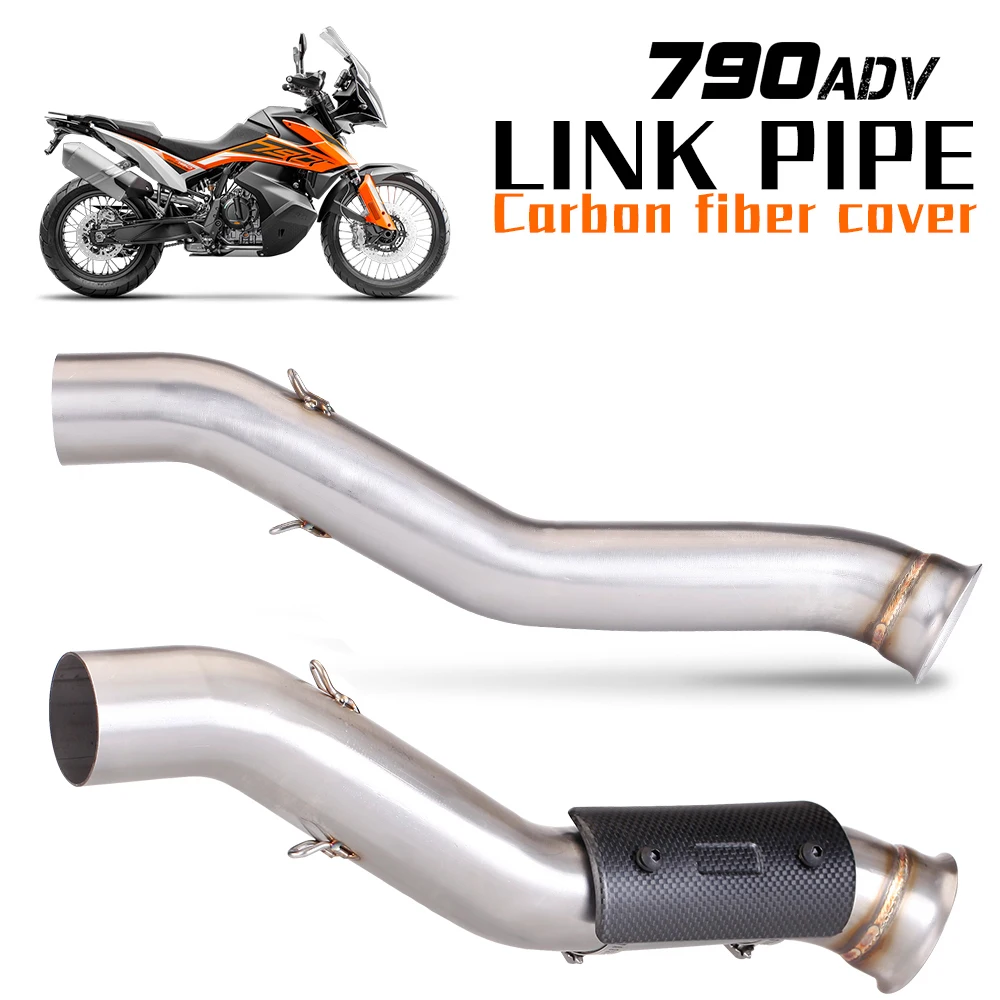 

Для 790 ADV 890 Adventure 790ADV 890ADV 2018-2025 выхлопная труба мотоцикла, модифицированная нержавеющая труба 51 мм, адаптер среднего звена