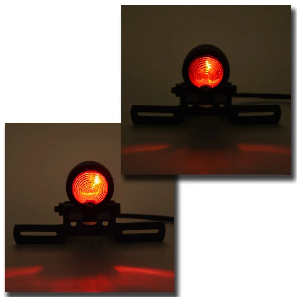 Universal Motorcycle Tail Light and License Plate Holder Turn Signals Brake Stop Lights Cafe Racer for Harley