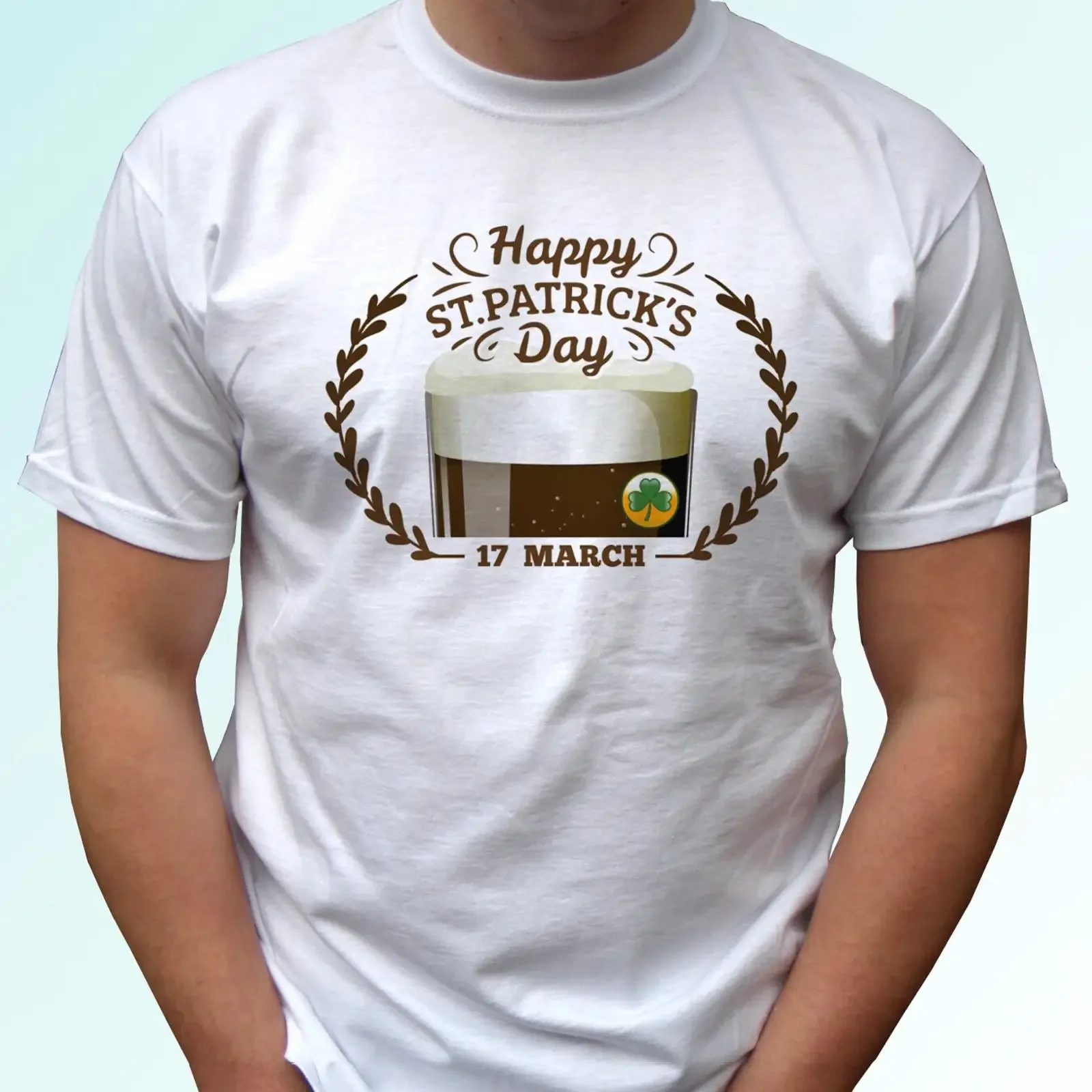 Happy St Patricks Day T Shirt Irland Top Party Stout Bier Pub Witz Geschenk Kunst vintage Washed graphic Stretched