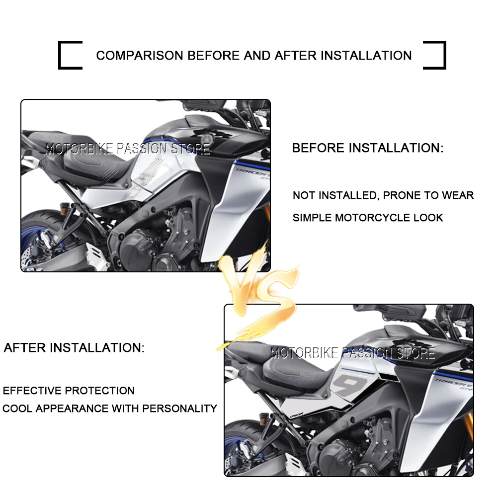 Tracer 9 2023 Accessories Motorcycle Handguards Stickers kits 3D Gel Epoxy Resin Stickers for Yamaha Tracer 9 Tracer 9GT 2023