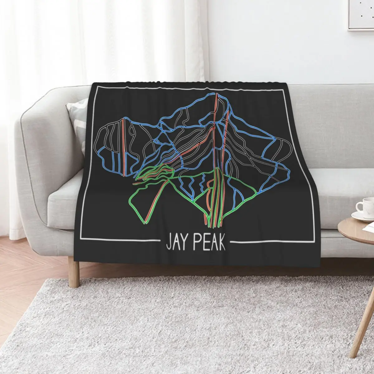 Jay Peak Trail Rating Trail Map Throw Blanket decorative Plaid heavy to sleep Luxury blankets and throws Quilt Blankets