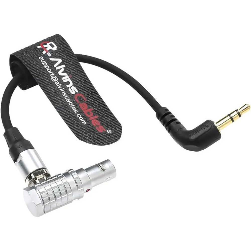Alvin's Cables Timecode-Out-Cable for Sound-Devices|Tentacle-Sync Time-Code from 5-Pin-Male Right-Angle to 1/8