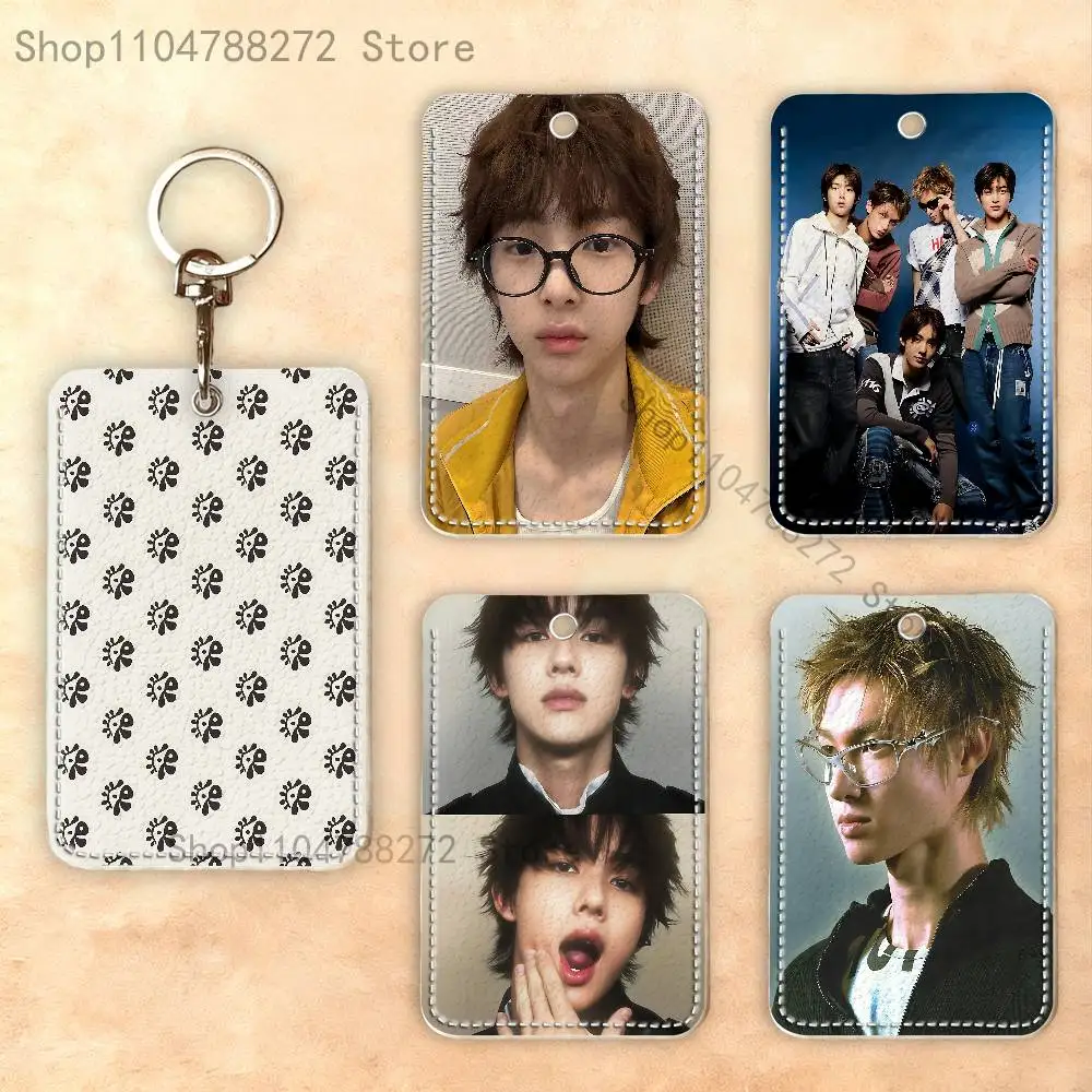 

JUHOON MARTIN C-Cortis SEONGHYEON Custom Access Card Case Leather Card Holder Keychain Key Ring Transportation Card Case Gifts