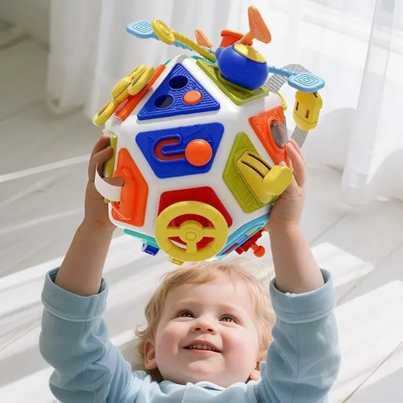 لعبة تعليمية متعددة الاستخدامات للأطفال الصغار 22 مكعب نشاط جانبي مع التعرف على الألوان ذات الشكل الهندسي وتنمية المهارات 15UB #1