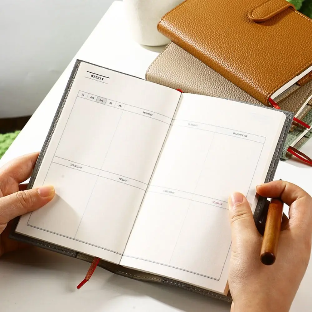 

Travel Log Litchi Leather Portable Notebook Thickened Exquisite Work Notepad Paper Mini Business Meeting Record Book Office