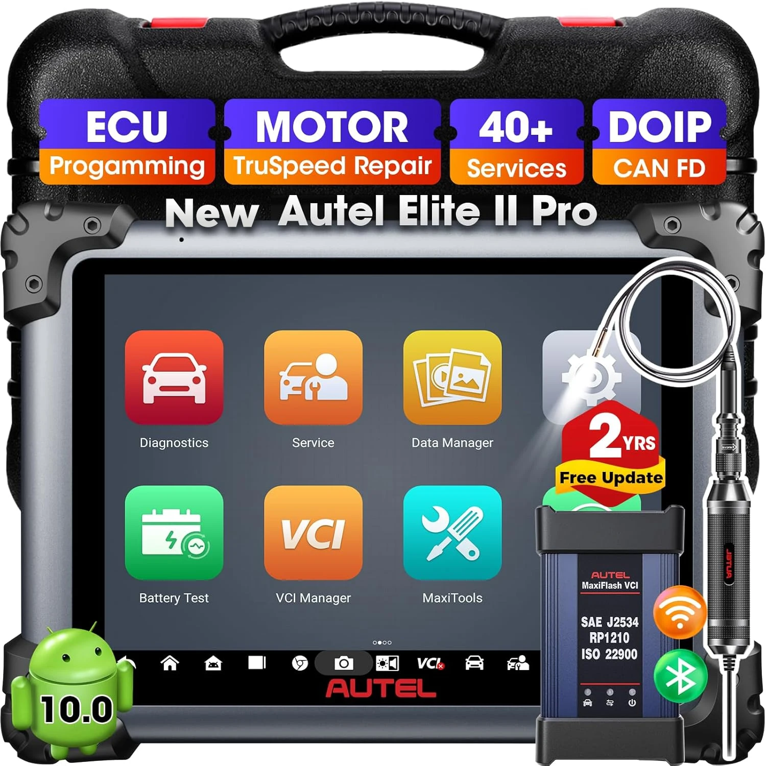 Autel MaxiSys Elite II PRO Auto Diagnose Gereedschap J2534 ECU Programmering Codering OBD2 Autoscanner DOIP&CAN FD VAG Geleide Functies 2 Jaar Gratis Update