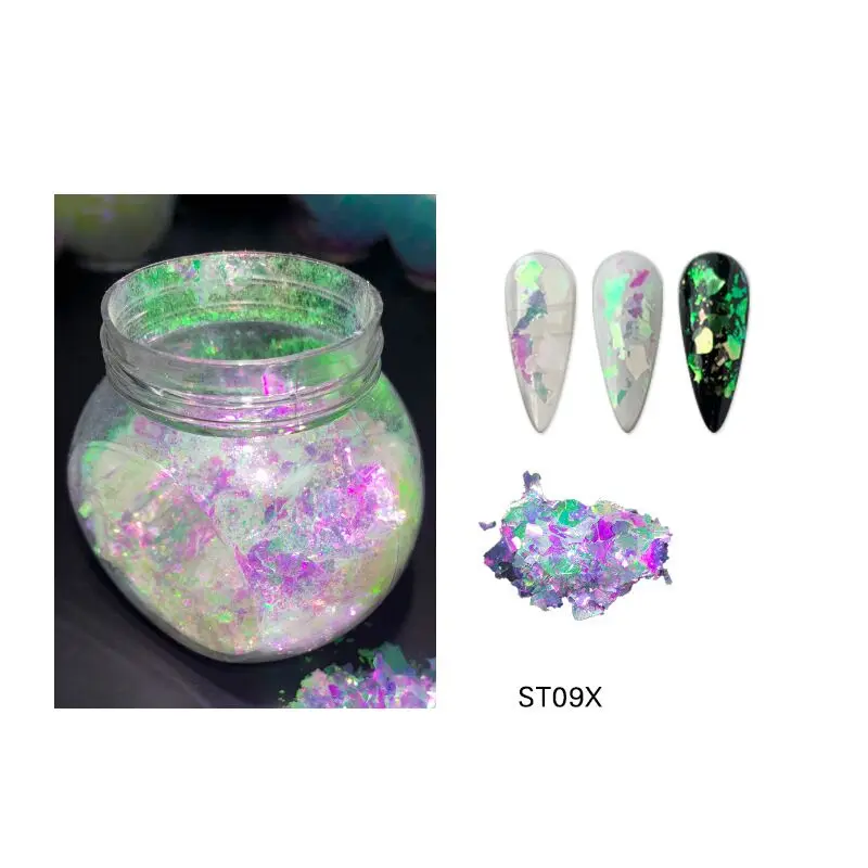 1g blanc paillettes irisé translucide flocon Pigment opale Transparent Aurora caméléon flocons Pigment poudre
