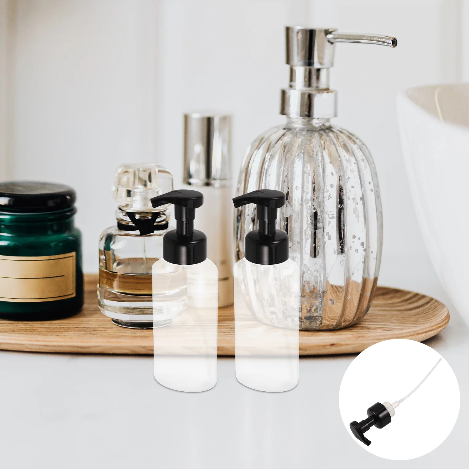 

5pcs Foam Pump Head 42Mm Plastic Lotion Dispenser Replacement For Soap Shampoo Bottle Durable Pump For Kitchen Bathroom Travel