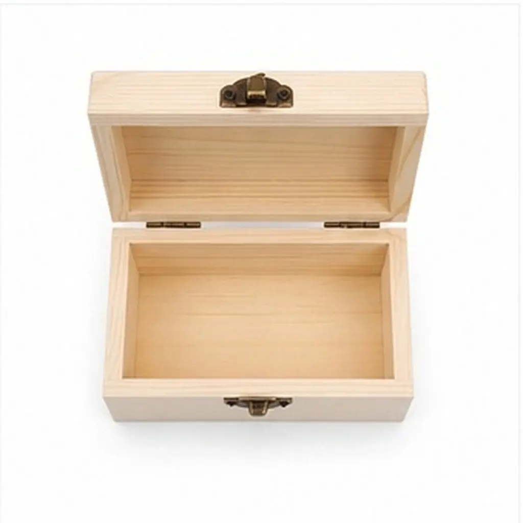 2Pcs Pine Jewelry Box Unfinished Wood Hinged Lid Rustic DIY Craft Treasure Chest Small Keepsake Storage Box 11x7x5cm Retro