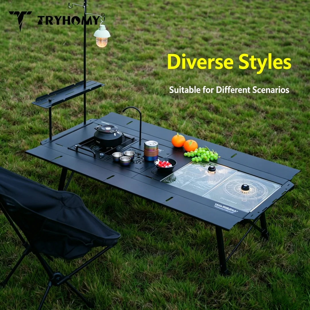 Mesa de Camping IGT de 5 Unidades, Nueva, Ultraligera, Plegable, de Aleación de Aluminio, Modular, Portátil, para Exteriores, Picnic, Barbacoa, Senderismo, Excursionismo