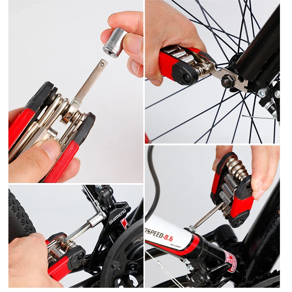 Professional 16 in 1 Bike Repair Tool Kit Mountain Bike Wrench Screwdriver Multifunction Chain Hex Spoke Bicycle Repaire Set