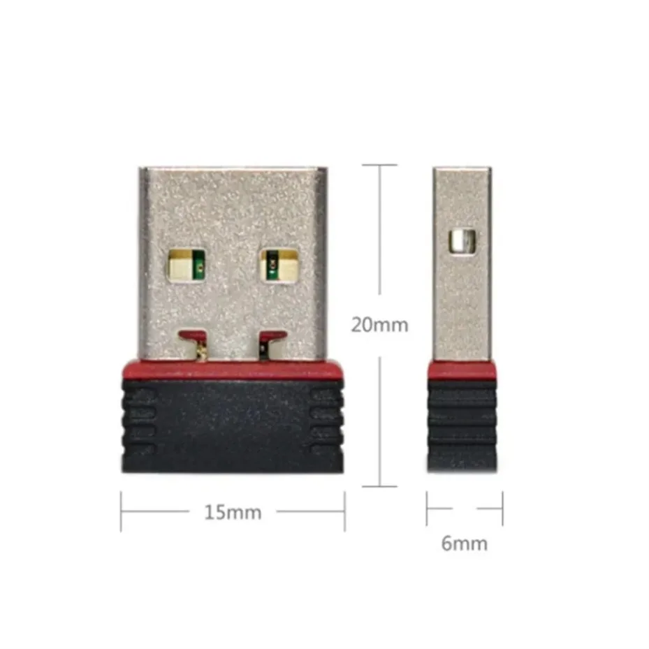 Adaptor WiFi 802.11n USB 2.0 Penerima Enkripsi Dongle Kartu Jaringan 150Mbps Nirkabel Mini USB Cocok untuk Desktop Laptop