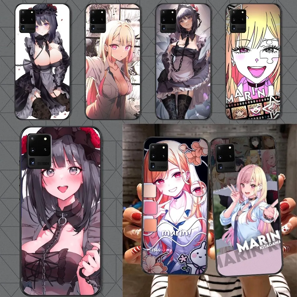 Anime Marin Kitagawa Mobile Phone Case for Samsung A91 A81 A73 A72 A71 A30S A20 A12 A13 A52 A53 4G 5G Black Phone Cover Funda