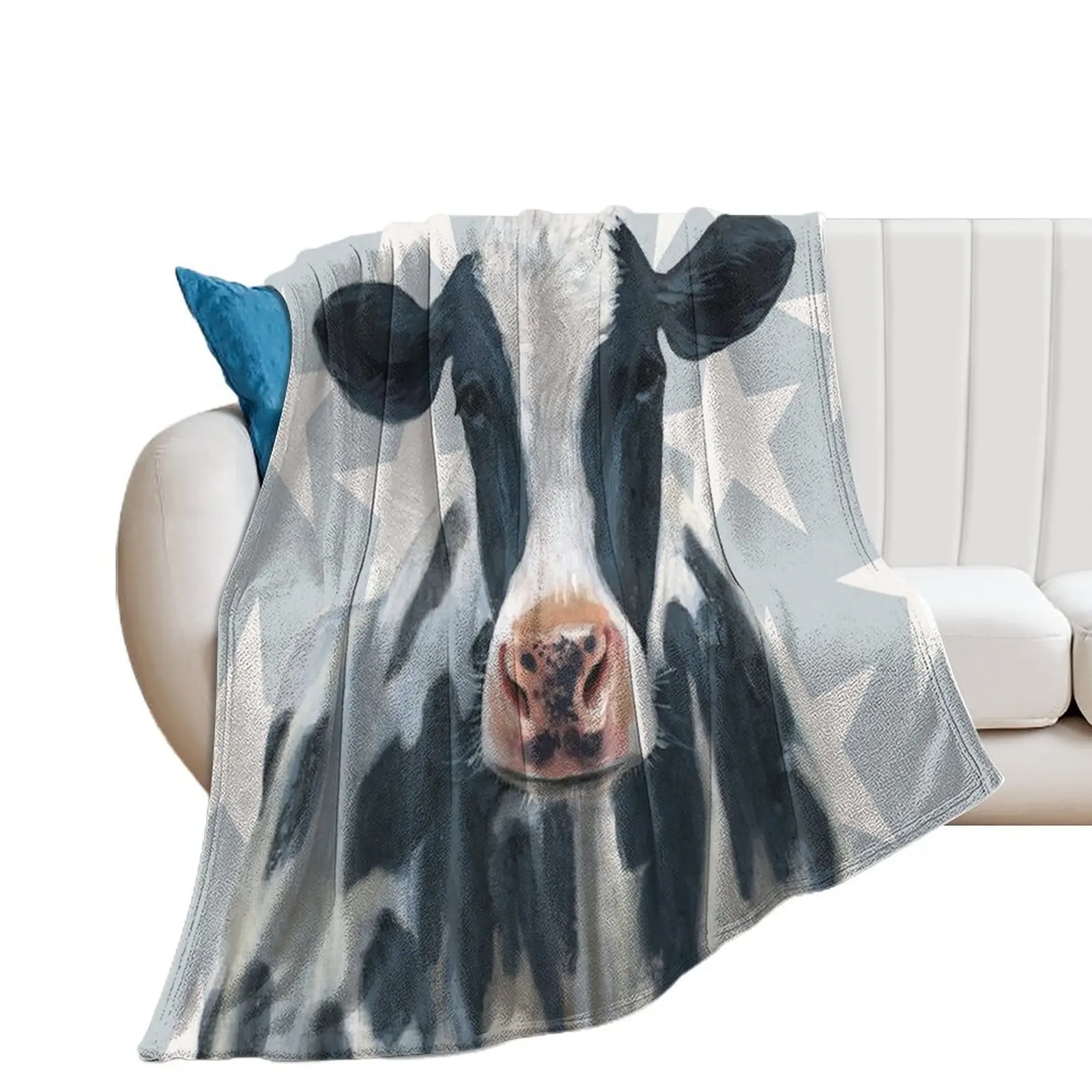 Patriotic Farm Cute Cow Pet Animal Lover Throw Blanket Thermals For Travel Designers Kid'S Blankets Sofas Of Decoration Blankets