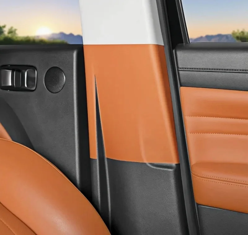 Auto B-pillar Anti-kick Scratch-resistant Leather Protection Pad Automobile Interior Protection Parts Fit for GWM Haval H9 2024