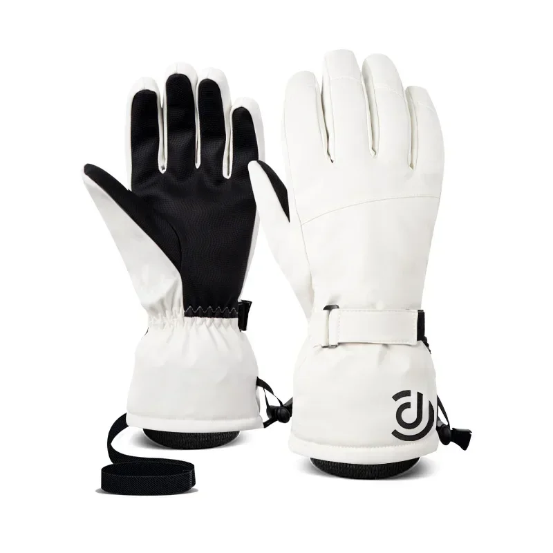 Guantes de esquí de invierno para hombres y mujeres, a prueba de viento, cálidos, impermeables, pantalla táctil, forro polar, antideslizante, Snowboard, moto de nieve, ciclismo, esquí