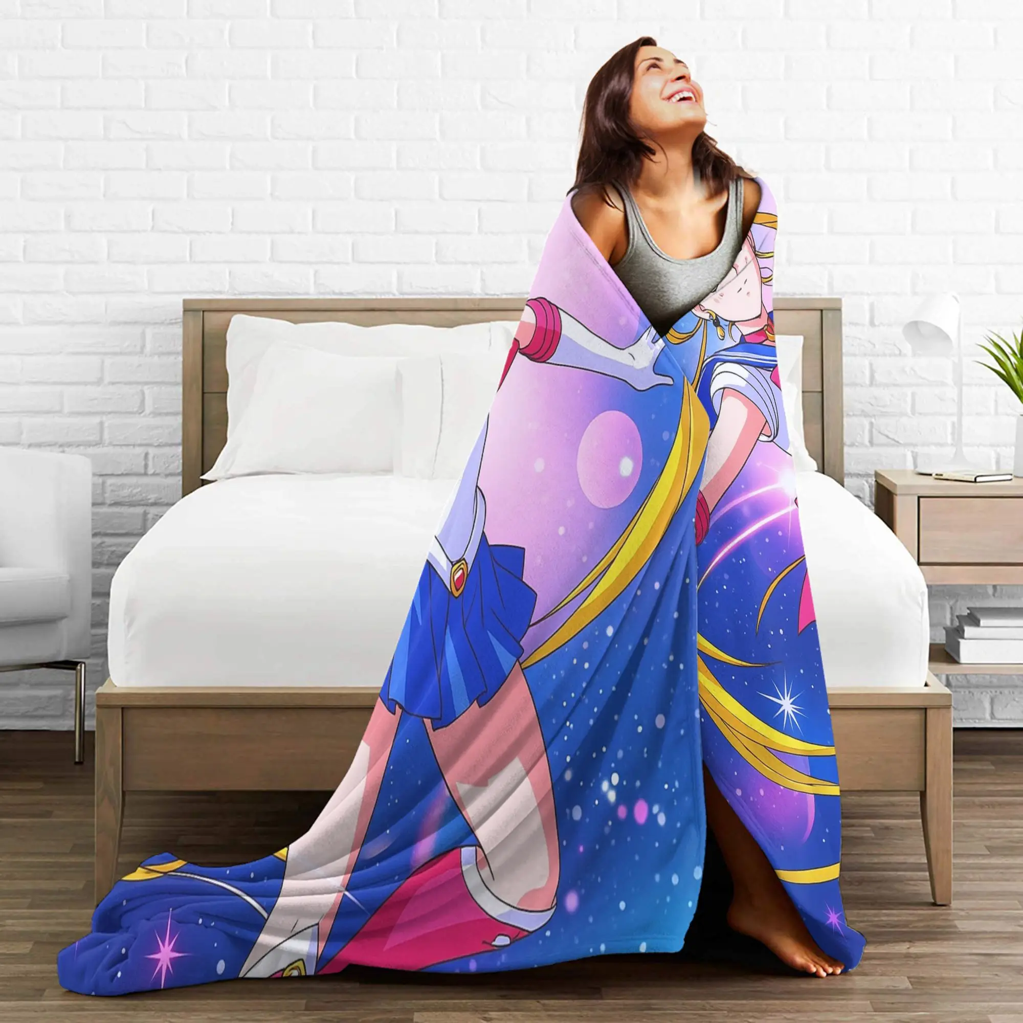 S-Sailors أقمار لينة بطانية دافئة الاطفال أفخم الفراش يلقي طباعة في الهواء الطلق الفانيلا المفرش أريكة غطاء سرير