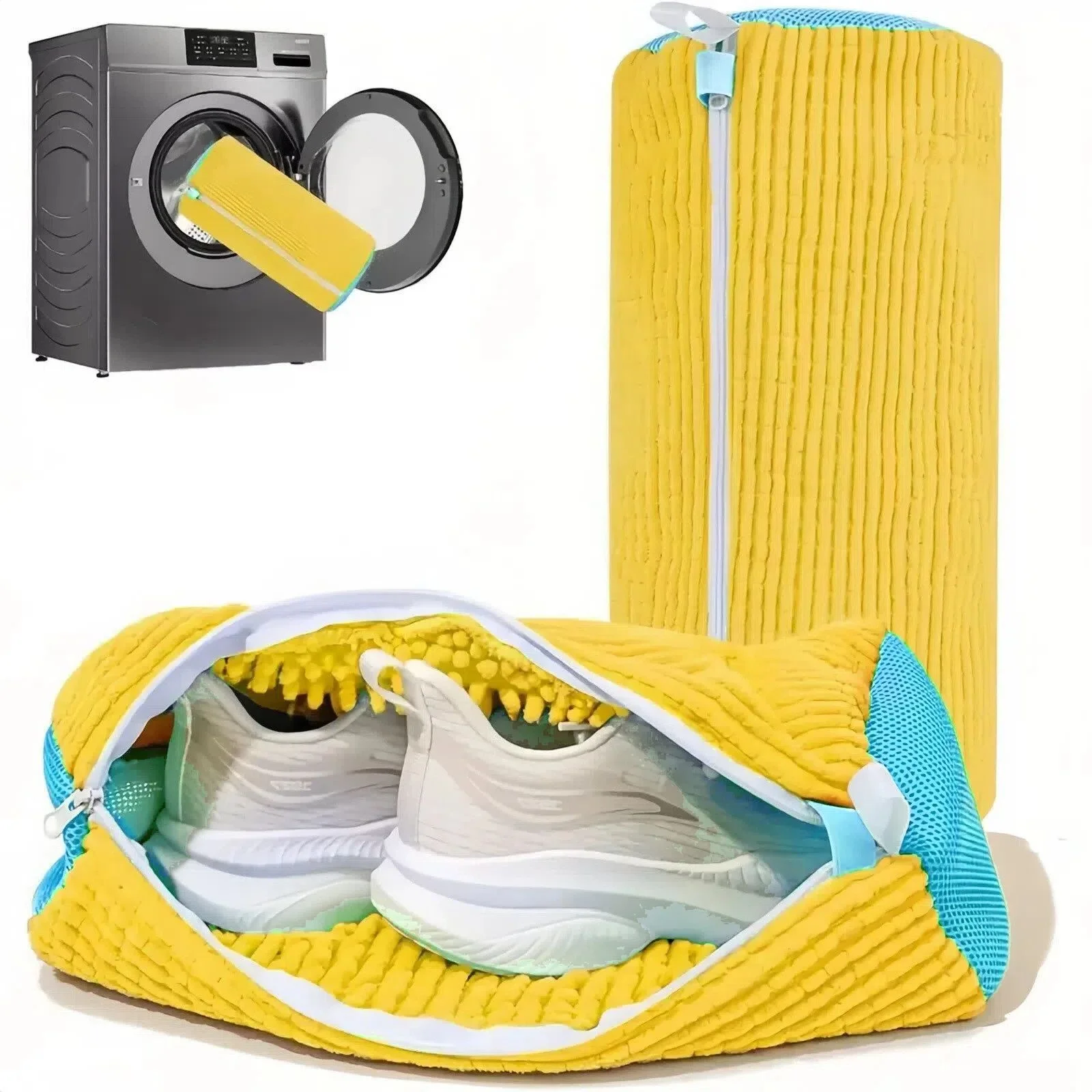 Shoe Protector and Deformation Prevention Bag, Convenient Gadget for Cleaning Shoes, Spherical Cotton-Polyester Laundry Bag