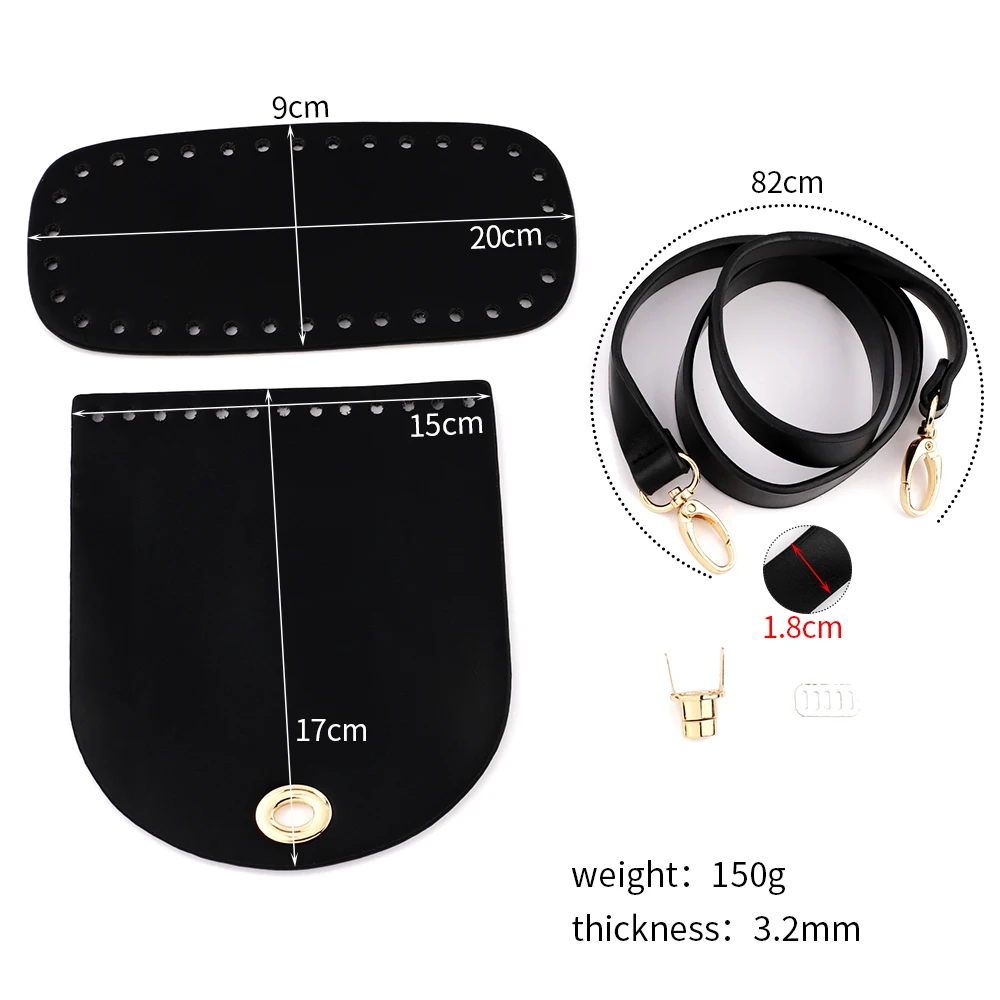 3pcs/set Leather Bag Bottom Flap Cover Hardware for Shoulder Bag Straps Women DIY Handmade Knitting Handbag Backpack Accessories