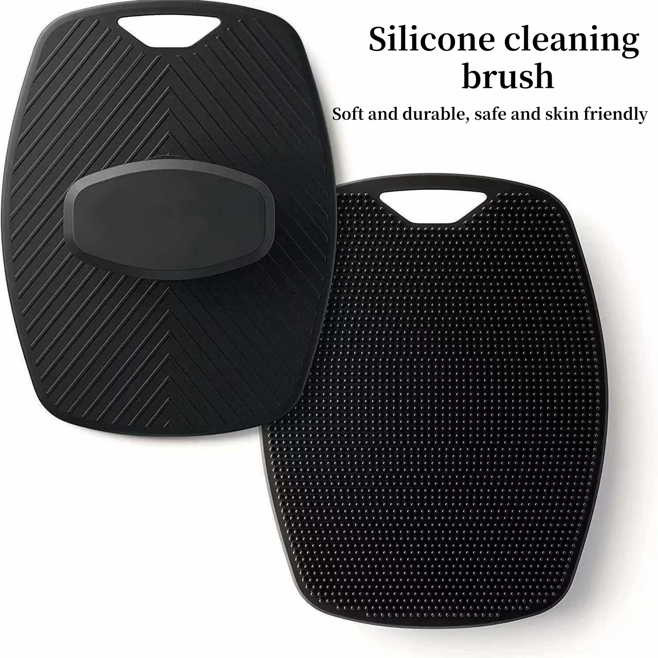 Silicone body cleansing brush, gentle textured exfoliating body wash, suitable for sensitive skin, deep skin cleansing (black)