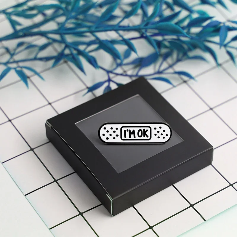 أنا موافق الفرقة المعونة المينا بروش لطيف الرعاية الذاتية دبوس الصحة العقلية تحت عنوان هدية شارة التبعي