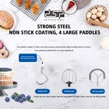 Electric Mixer, 10L Large Capacity Stainless Steel Bowl, 8-speed + P Shift Switch, with Ball Hook, Stirring Hook, Egg Beater